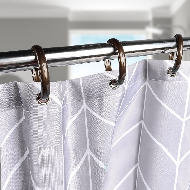 Qulable Shower Curtain Rings-12 Pack- Plastic Shower Curtain Hooks O-Shaped