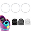 BOXOB 3stk Flaschen-O-Dichtungsringe & 3stk Ersatzstopfen für Owala Freesip-Kappe, Silikon-BPA-Freie Deckeldichtungsteile für Owala Freesip 16/19/24/32/40oz (Schwarz, Weiß)