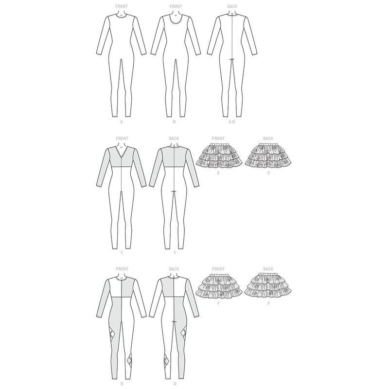 McCall's Patterns M7269 Bodysuits & Ruffled Skirts, D5 (12-14-16-18-20)