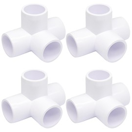 Litoexpe 4 Pcs 1/2 Inch 4 Way PVC Fitting Elbow Furniture Grade Elbow Connector, Pipe Connector for DIY PVC Shelf, Structure Storage Frame