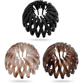 Pinza para el cabello, paquete de 3 nidos de pájaros, pastel, geométrico, clásico, resina, fijación del cabello, pinzas para el cabello, herramienta para peinar el cabello, 3 piezas