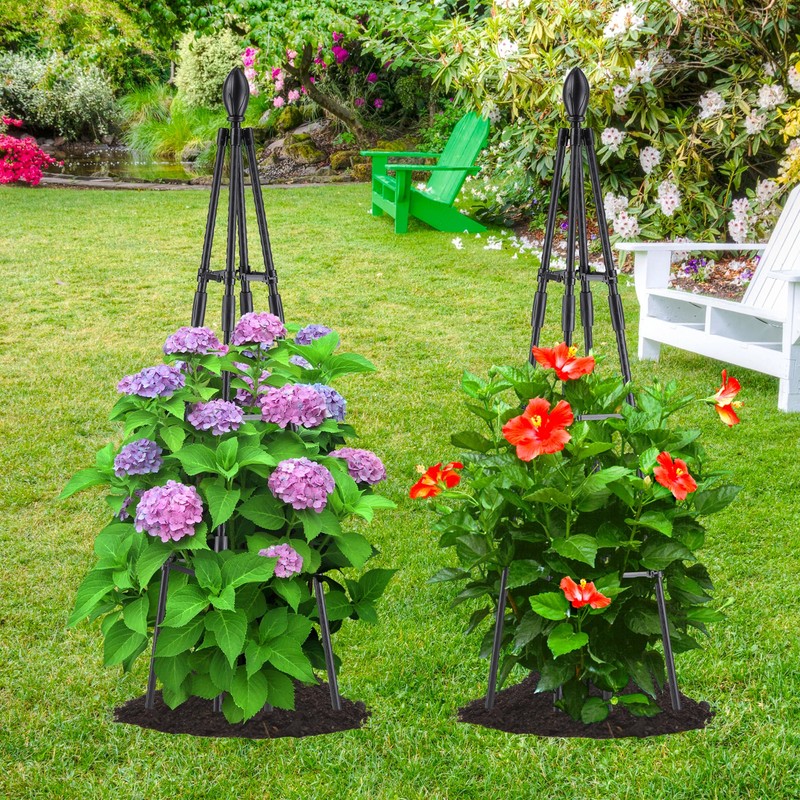AlisisFores 4 Ft Tower Obelisk Trellis for Potted Climbing Plants,