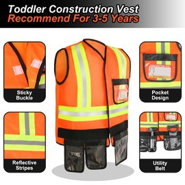 Liberry Kids Tool Set for Boys Girls 3-5 Years, Construction Worker Costume with Hat, Toddler Dress Up Toys for Birthday Gift
