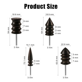 4pcs Leather Burnisher Bits for Rotary Tool, 4 Styles Leather Burnishing Tool Polished Head Ebony Burnishing Tips Machine Accessories for Leather Craft Edges (Style 1)