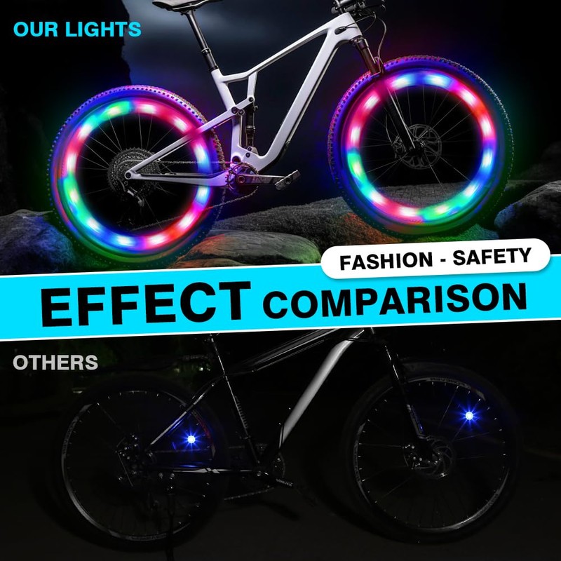 KaiDengZhe Bike Wheel Lights Rechargeable, 4 PCS Multicolor Bike Spoke