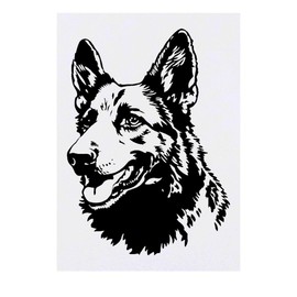 'German Shepherd Portrait' Temporary Tattoo - Water Resistant, Skin-Safe, Non-Toxic Transfer (TO00082767)