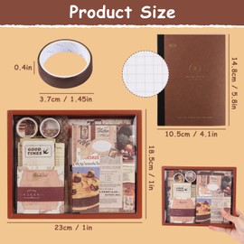 RUNEAY Scrapbook Kit 346 Pcs,Scrapbooking Kit Aesthetic Vintage Junk Journal Kit with A6 Notebook Stickers Scrapbooking Supplies for Teen Girl Kid Women Adult DIY Gift