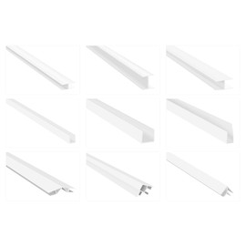 HEXIM Edging Profiles for Cladding Panels - H-/ U-/ & Angle Profiles, PVC Plastic - (H-Profile HJ 261, 30 x 10 mm) Angle Profile Connector