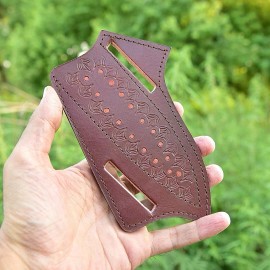 Leather Sheath Handmade Leather Folding Fixed Blade Knife Sheath Belt EDC Knife Pancake Holster