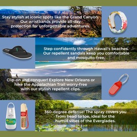 PARA'KITO Mosquito Insect & Bug Protection Wristband - Mosquito Stickers & Bug Spray Alternative - Summer Essentials, Beach Accessories, Hiking & Camping Essentials - Natural Essential Oils (Mackerel)