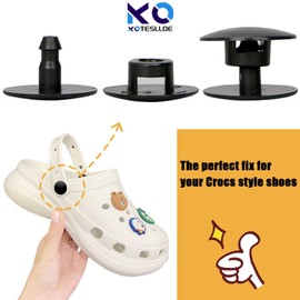 KOTESLLOE Croc リベット 交換用 靴用クロコボタン クロコアクセサリー Crocsの新しいクロックと交換するのに役立ちます クロックリベット ストラップ交換用 8個セット (ブラック)