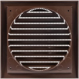 Vent Systems 6'' Inch Brown Air Vent Cover Dryer Vents and Bathroom Exhaust Vents Pipe, Brown Louvered Dryer Vent Cover - Exhaust, Supply Air Register Grille with Flange