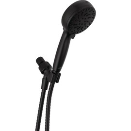 Delta Faucet ProClean Matte Black Shower Head with Handheld, Showerhead with High Pressure Spray, Handheld Shower Head, 6 Spray Settings, Matte Black 75740BL