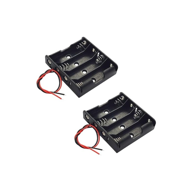 4 AA Battery Holder with Wire Leads (2-Pack), 6V Battery