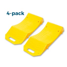 4 Piece Tire Saver Ramps - Zento Deals Premium Quality Wheel Protector, High Visibility, for Flat Spots Durable Plastic Material, Flat Tire Prevention, Easy to Store