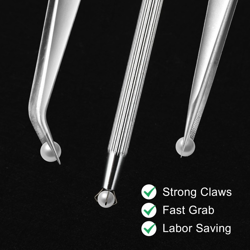 JJUNW 3 Pcs Piercing Ball Grabber Tool Set, Precision Gem