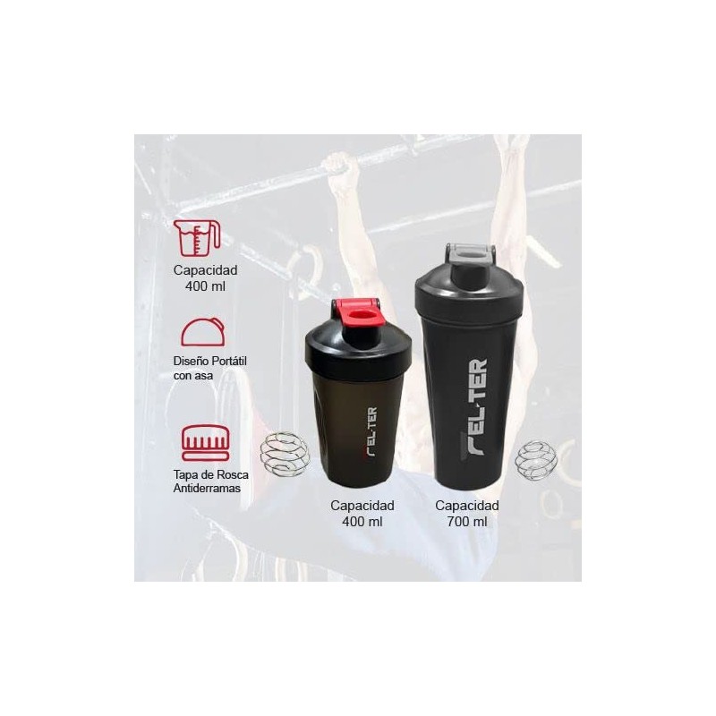 Shaker Mezcladora con Batidora de Acero Inoxidable Felter Fitness de