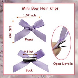 Dorothy 36PCS Mini Bow Hair Clips,Small Light Purple Hair Bows for Girls,Women Hair Clips Accessories