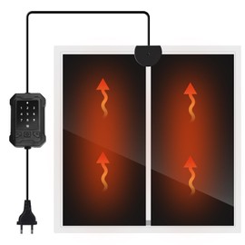 Nobleza Terrarium Heating Mat with 10-Level Temperature Control, 14 W Reptile Heating Mat, 28 x 28 cm Heating Pad for Glass Containers, Snakes, Lizards, Geckos