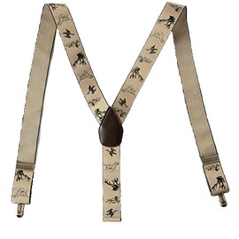 Gevard Men's Women's Kids Stretch Animal Suspenders, Made in Japan, For Adults and Children, animal beige