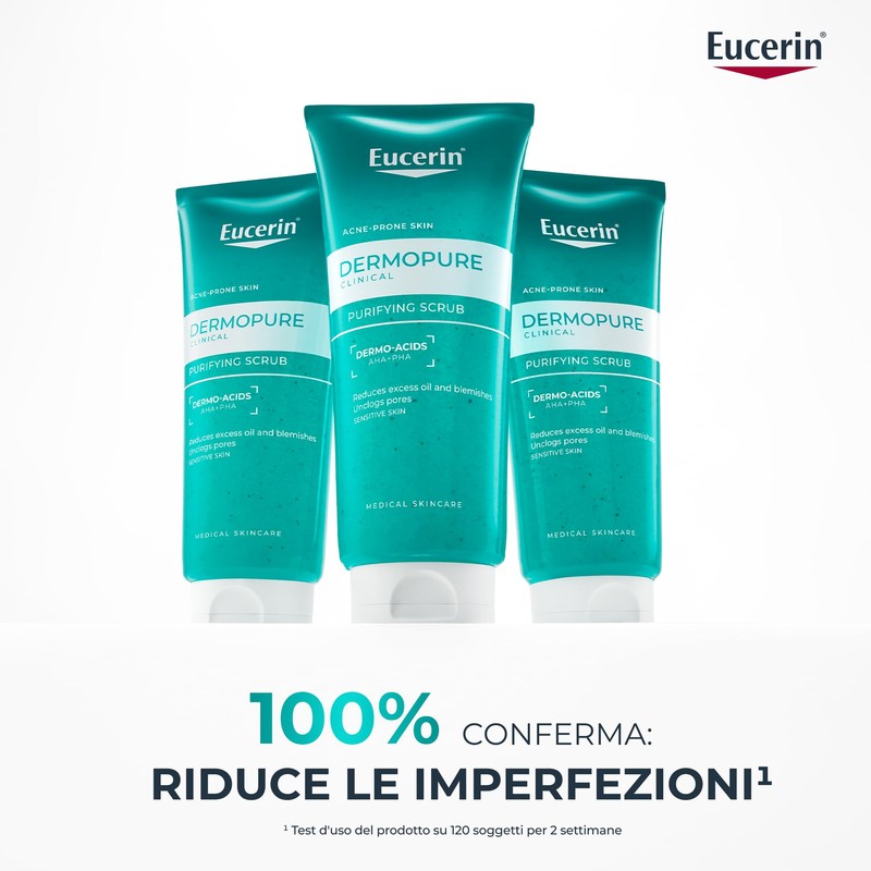 Eucerin DermoPure Clinical Scrub Purificante 100 ml, Scrub viso e