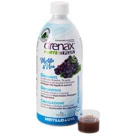 Drenax Forte Plus Mirtillo e Uva 750 ml – Integratore Drenante e Depurativo – Supporto al Microcircolo – Con Betulla, Ortosifon, Cardo Mariano e Meliloto – Senza Zuccheri Aggiunti
