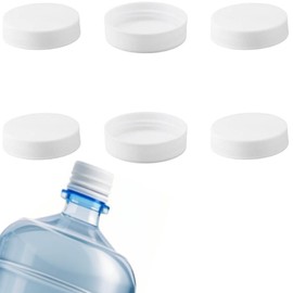 6-Pack Threaded Screw-On Caps for 3 & 5 Gallon Water Jugs - 53mm Leak-Proof Bottle Lids (white)