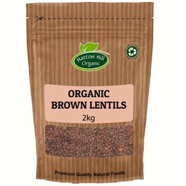 Organic Brown Lentils 2kg by Hatton Hill Organic | Versatile and Nutritious, Ideal for Soups, Stews, and Salads