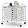 RELAX4LIFE 12-Drawer Rolling Storage Cart - Mobile Utility Cart on