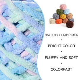 3 Pack Plush Chenille Chunky Yarn 100g (49.2yd) - Fluffy Velvet Yarn Crochet for Blanket Knitting and Crocheting - Baby Yarn for Crocheting Soft - Amigurumi Yarn (3 Candyfloss)