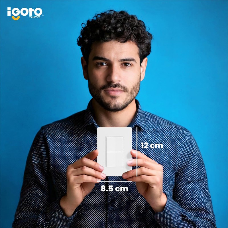 Placa Armada Cristal con 2 Apagadores Sencillos de 1.5 Módulos