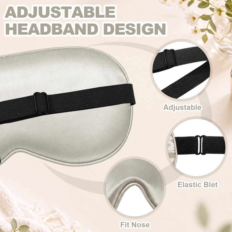 8 Pcs Silk Sleep Mask Soft Plush Eye Cover for