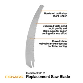 Fiskars XtendControl X1 Replacement Saw Blade, Triple-Ground Tooth Profile for Fast Cutting, Curved Blade for Faster Branch Cuts, Hardened Teeth for Long-Lasting Sharpness