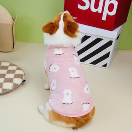 Zunea Flannel Dog Sweater Jumpers for Small Medium Dogs Pullover Corgi Winter Jacket Coats Fuzzy Fleece Puppy Clothes Cute Soft Warm Cold Weather Dachshund Vest Pet Apparel Pink XL