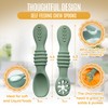 HippoBaby 4pc Silicone Baby Spoons Self Feeding Baby Utensils 6-12