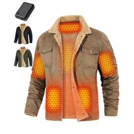 Men Heated Jacket Battery Pack Included Casual Fleece Lined 12v Camping Essentials Gear Rv Accessories Supplies Drive Gadgets Car Must Haves Stuff Equipment 2024 Truck Winter Cool Items Unique Gifts