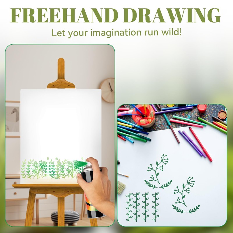 Leaf Stencils for Painting on Wood – 35PCS Reusable Vine