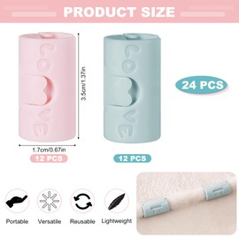 24 PCS Bed Sheet Grippers, Bed Sheet Clips, Bed Clips For Sheets, Plastic Bed Sheet Clips Grippers, Reusable Sheet Grippers, Sheet Fasteners, Versatile Clips for Food Snack Bag Cables