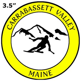 Athena Brands Carrabassett Valley Maine Extreme Skier - Car Truck Window Bumper Sticker Decal - Neon Yellow