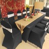 Spandex Tablecloth [6FT, Black] Tight, Fitted, Elastic Massage, Washable and