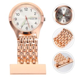 Hemobllo 1pc Watch Brooch Watch Clip Doctor Watch Pocket Watch Badge Reel Watch Stethoscope Badge Watch Clip on Watch Water Proof Women's Watch Zinc Iron Alloy Man