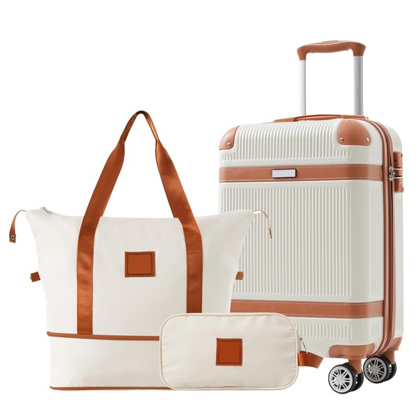Hardshell Luggage Sets 3 Piece Carry-on Suitcase Double Spinner Wheels