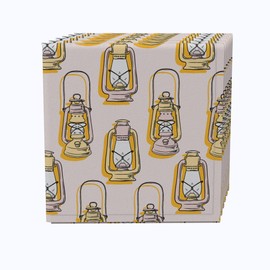 Fabric Textile Products, Inc. Napkin Set of 4, 100% Cotton, 20x20, Camping Lanterns