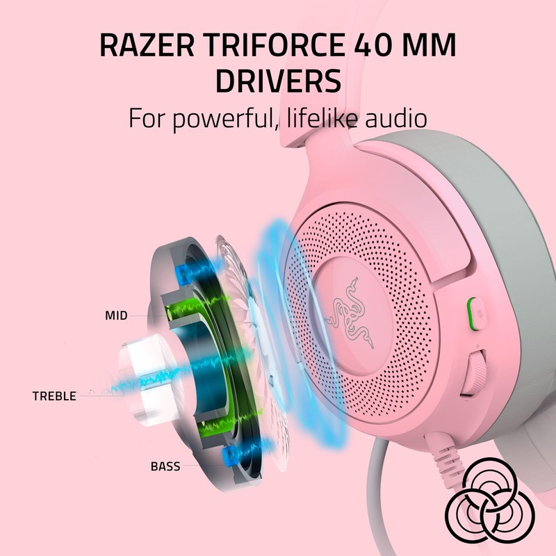 Razer Kraken Kitty V3 X - Wired Kitty Headset for
