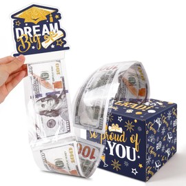 Konsait Pink Graduation Money Holders, 2024 Graduation Gift Money Holders for All Age Graduates, DIY Money Roll Surprise Graduation Money Box, Graduation Box for Cash Gifts, Graduation Gifts Ideas