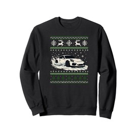 White 911 Drift Car Ugly Christmas Sweater Sweatshirt