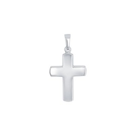 Amor Motif Pendant 925 Sterling Silver Unisex Women Men Pendant Gold Silver Cross Comes in Jewellery Gift Box, Silver, No Gemstone
