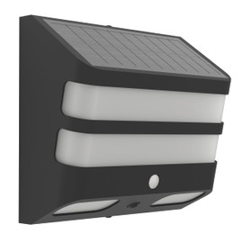 EGLO LED Wandlampe außen Stiappa, Outdoor Solarlampe mit Bewegungsmelder, Außenlampe solar aus Kunststoff in Schwarz und Weiß, Außenbeleuchtung IP44