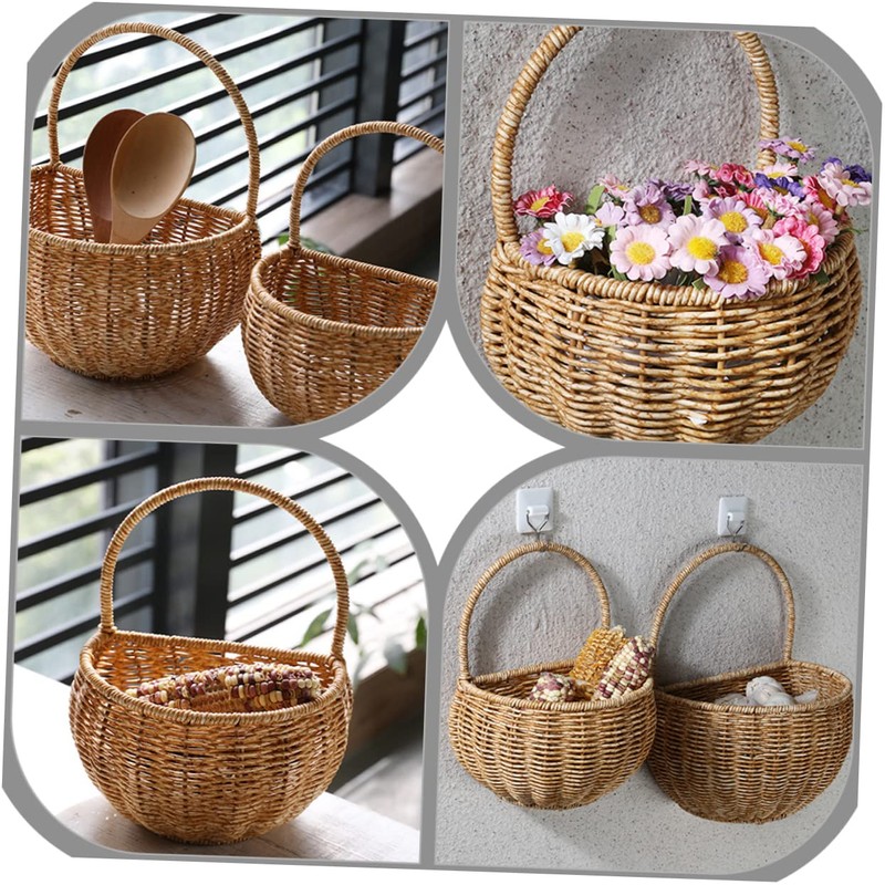 KOMBIUDA Countryside Decorative Basket Hanging Egg Container Plastic Storage Tight