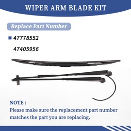Getfarway 47778552 47405956 Wiper Arm Blade Kit For New Holland Track Loader C227 C232 C238 C213 TR270 TR310 TR320 TR340 Skid Steer Loader SV185 SV250 SV280 SR130 SR150 SR160 SR175 SR240 SR250